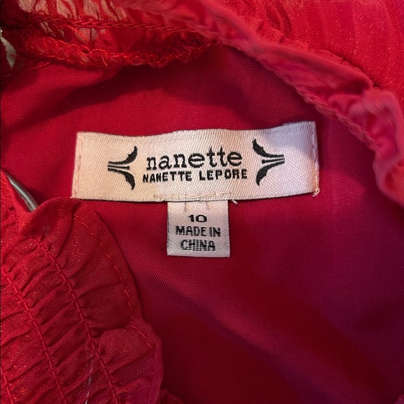 Nanette Lepore Vibrant Shimmer Red Dress Size 10 - Picture 2 of 8